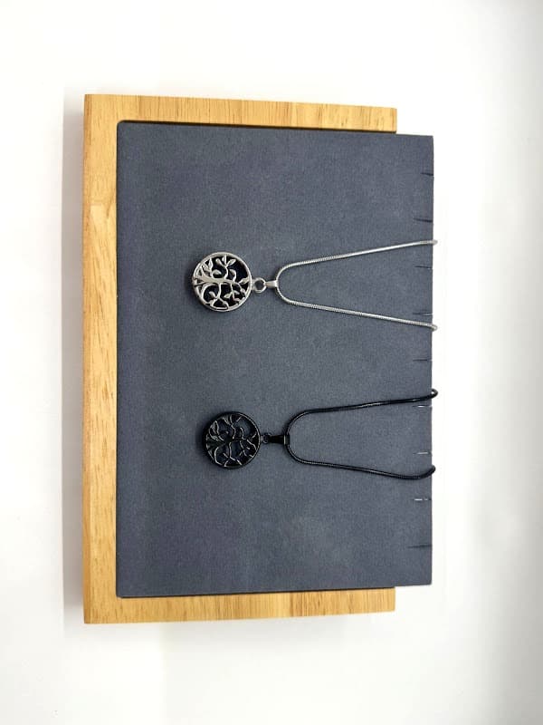 Tree of Life pendant. Available in silver and black.