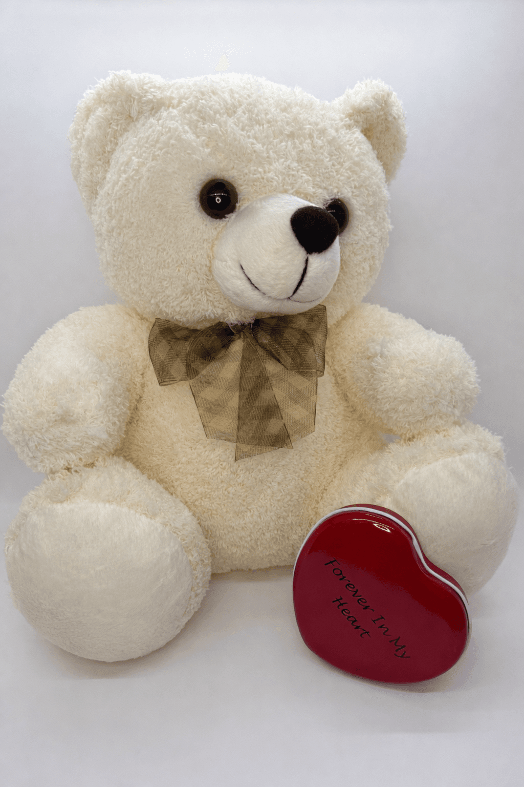 Teddy bear with a small metal heart urn inside holding a small portion of your companions remains, so you can hold them close to you.