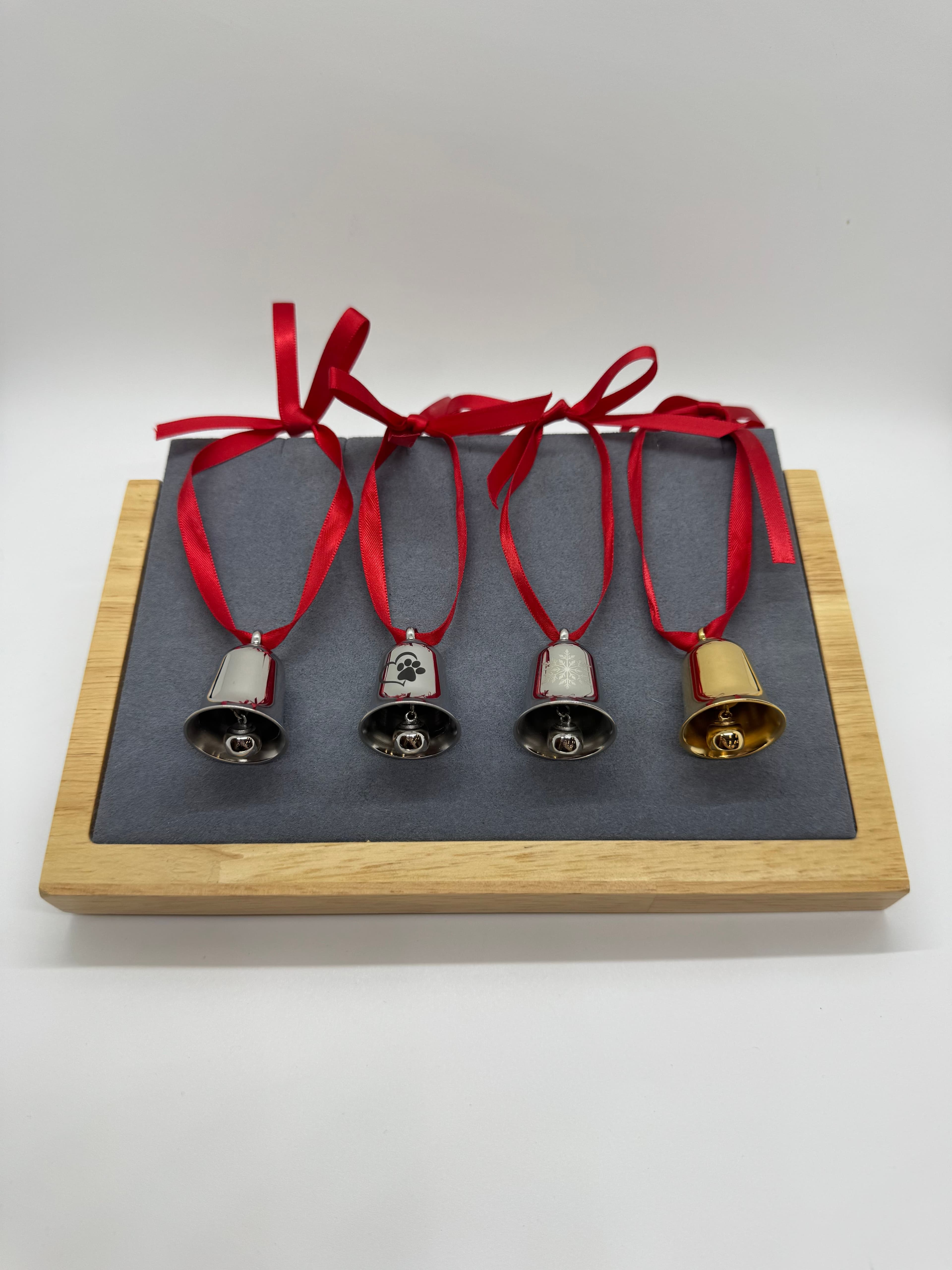 Small metal bell ornament.