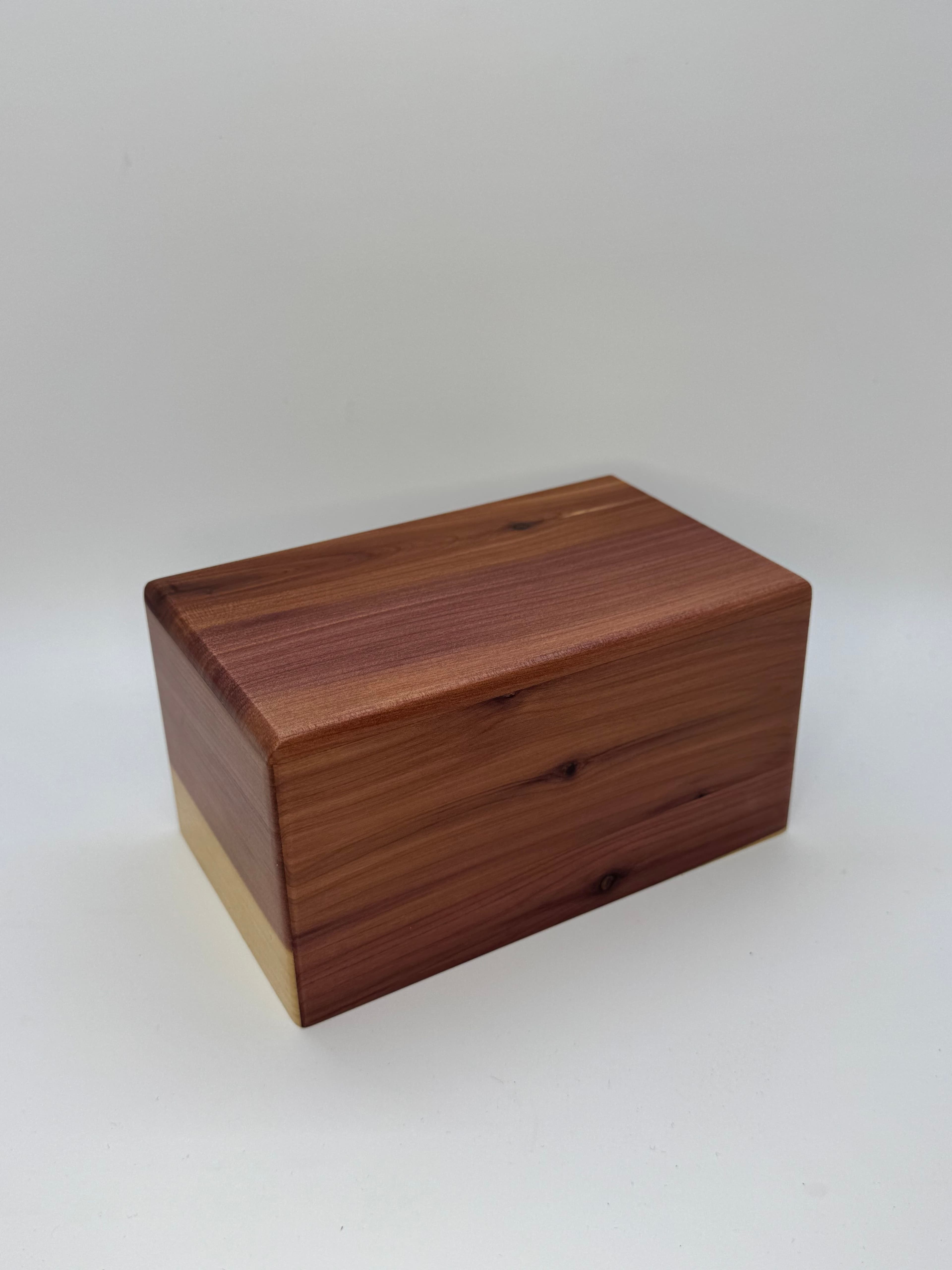 Natural cedar urn, handcrafted.