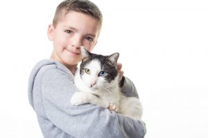 boy and cat